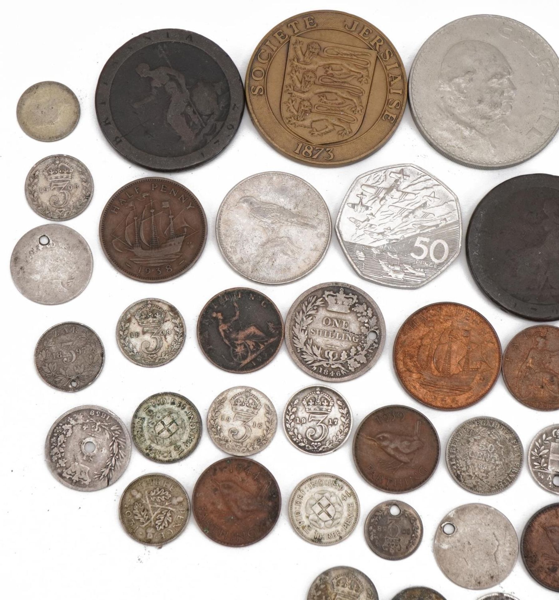 18th century and later British and world coinage, some silver, including threepenny bits and pennies - Image 2 of 8