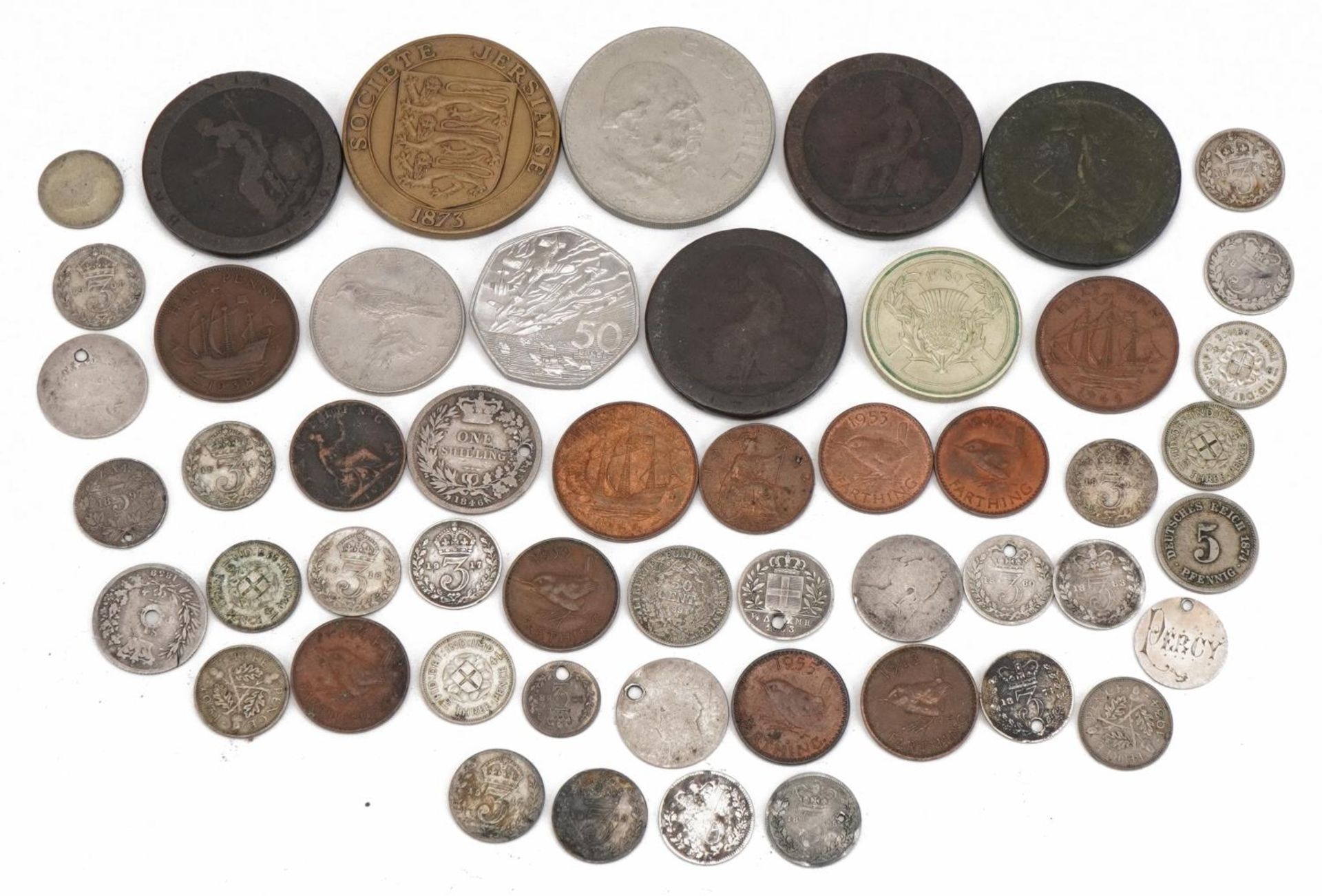 18th century and later British and world coinage, some silver, including threepenny bits and pennies