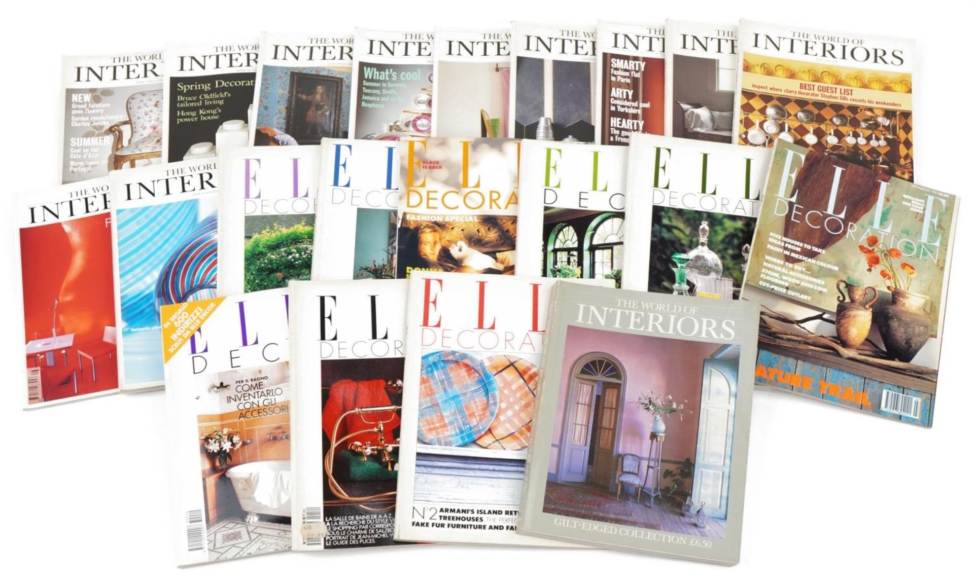 Vintage interior design magazines including The World of Interiors and Elle Deco : For further