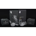 Waterford Crystal with boxes comprising golf bag, golf shoe, golf putter and golfer, the largest