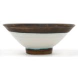 Peter Wills, Raku studio pottery footed bowl, 22cm in diameter : For further information on this lot