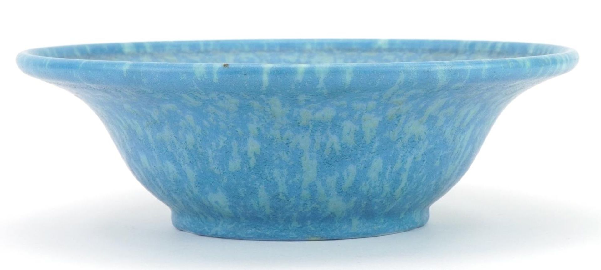 Pilkington's Royal Lancastrian bowl having a mottled blue glaze, initials E T R and numbered 170