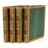 Set of four leather bound 18th century hardback books comprising The Antiques of England and Wales