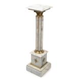 White onyx Corinthian column design plant stand with gilt brass mounts, 100.5cm high : For further