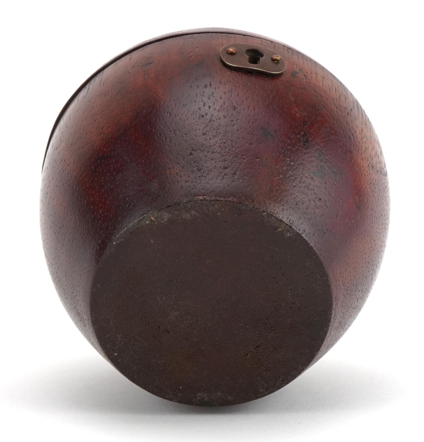 George III style treen tea caddy in the form of an apple, 12cm high : For further information on - Image 3 of 3