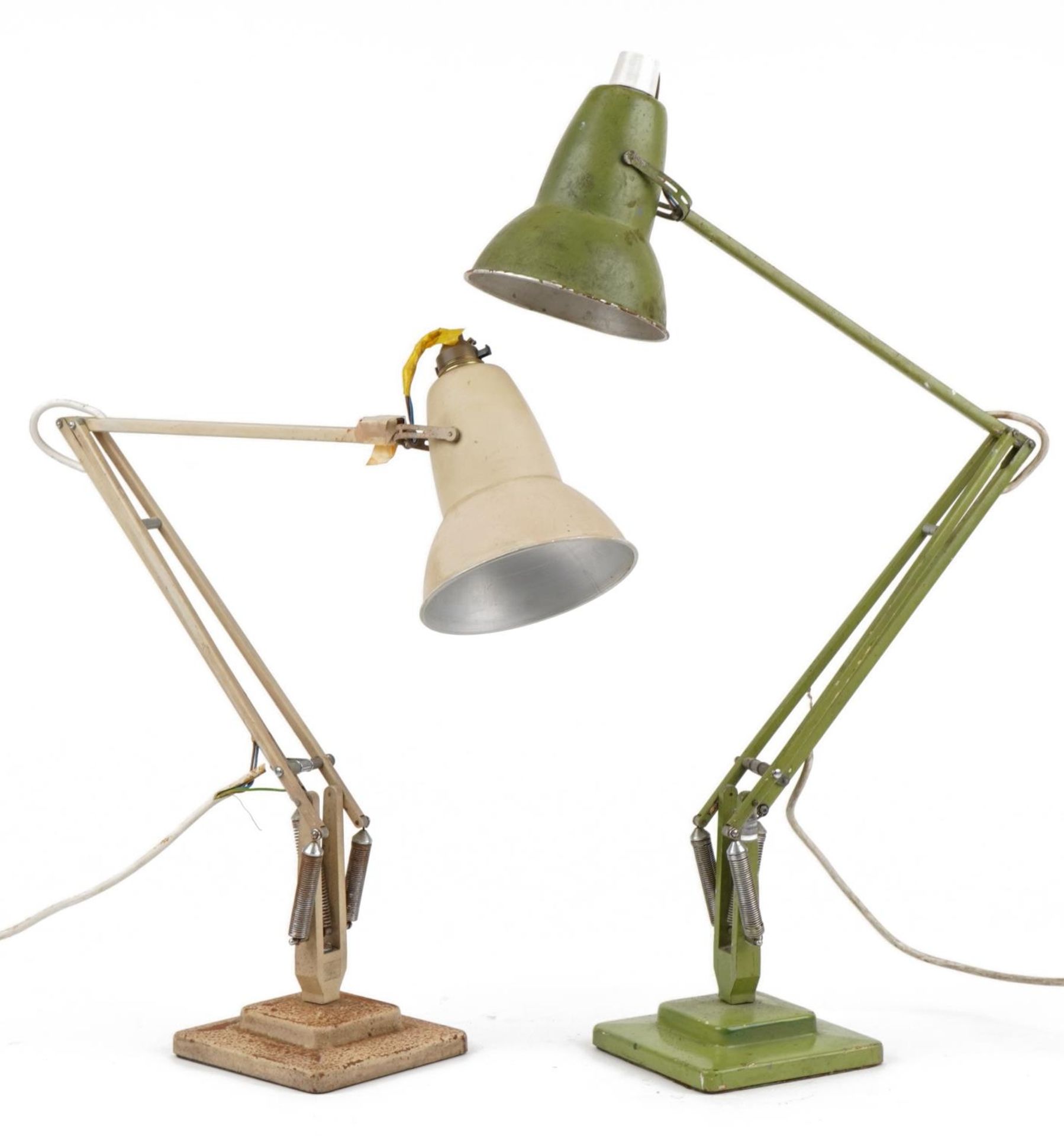 Two vintage Herbert Terry two step Anglepoise lamps : For further information on this lot please