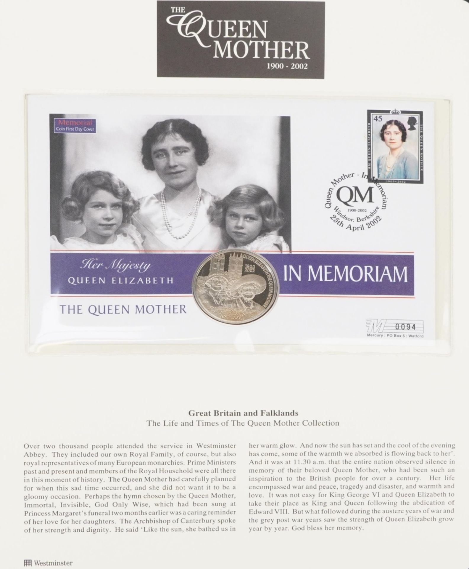 Commemorative coin covers arranged in two albums including The Life and Times of The Queen Mother - Bild 8 aus 11