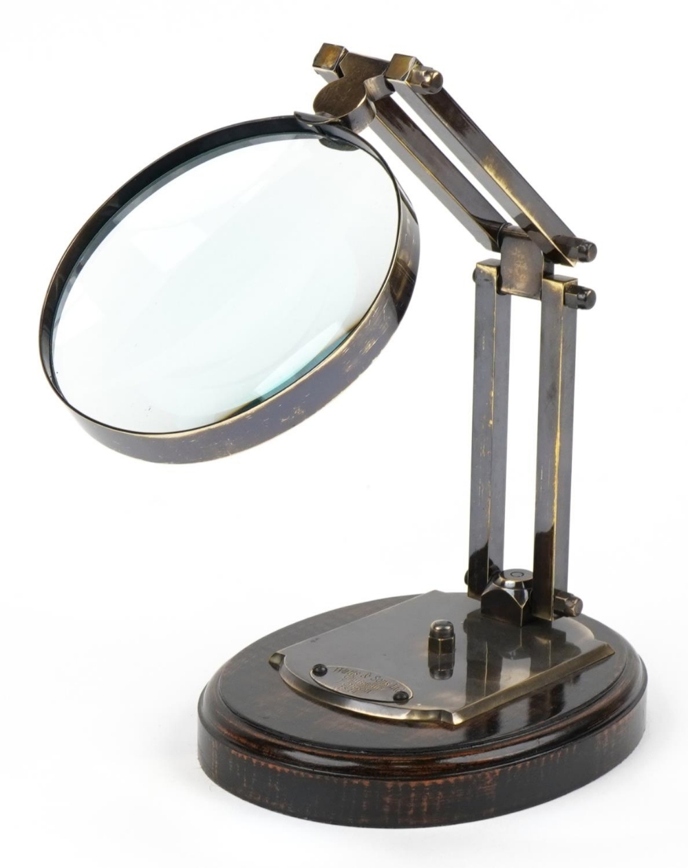 Adjustable desk top magnifying glass, 30cm high when extended : For further information on this