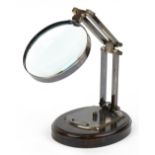 Adjustable desk top magnifying glass, 30cm high when extended : For further information on this