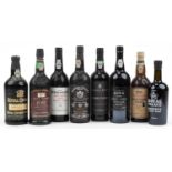 Eight bottles of vintage and later port including Graham's Malvedos 1979 vintage port bottled in