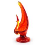 Murano glass sculpture in the form of a stylised peacock, 21cm high : For further information on