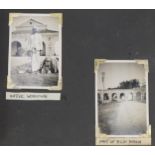 Military interest black and white photographs of India arranged in an album including native