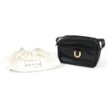 Gucci, Ladies black leather shoulder bag with Gucci dust bag, numbered 007 1274 0242, 23cm wide :