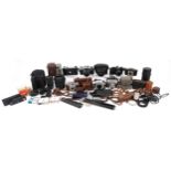 Large collection of vintage and later cameras, lenses and accessories including Eumig, Silette