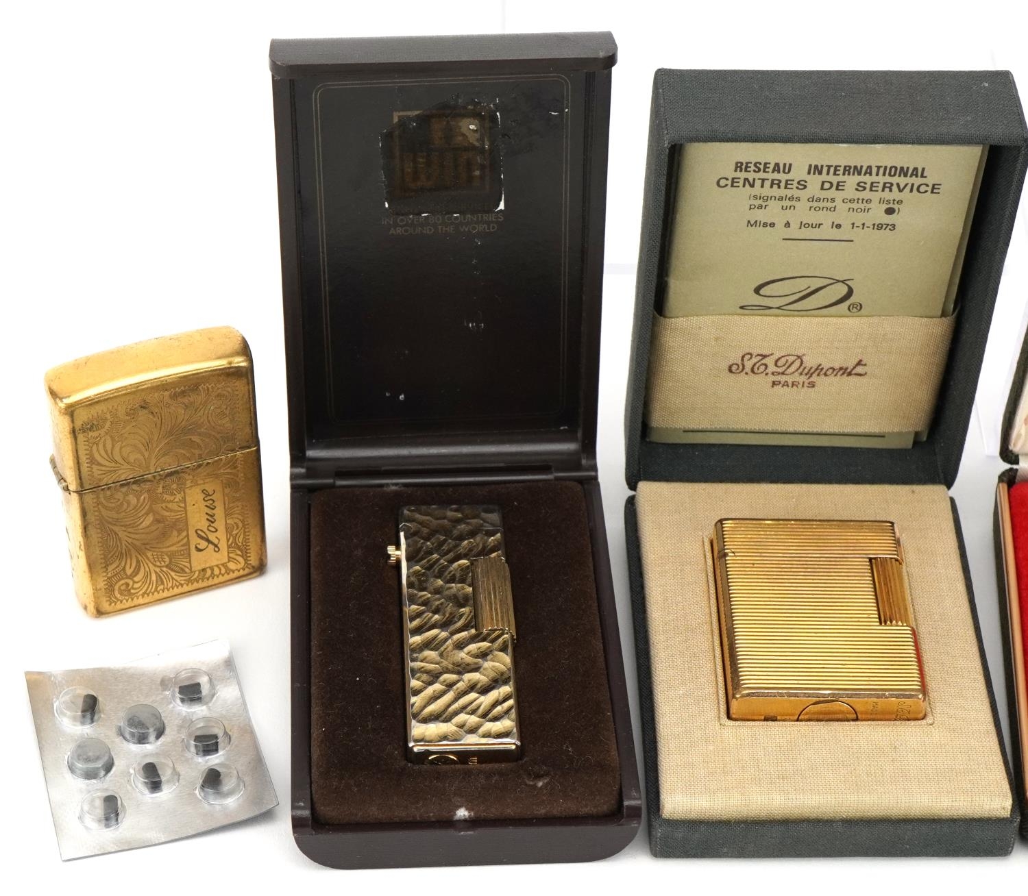 Vintage and later lighters including two S J Dupont, one with fitted box and Zippo : For further - Image 2 of 4