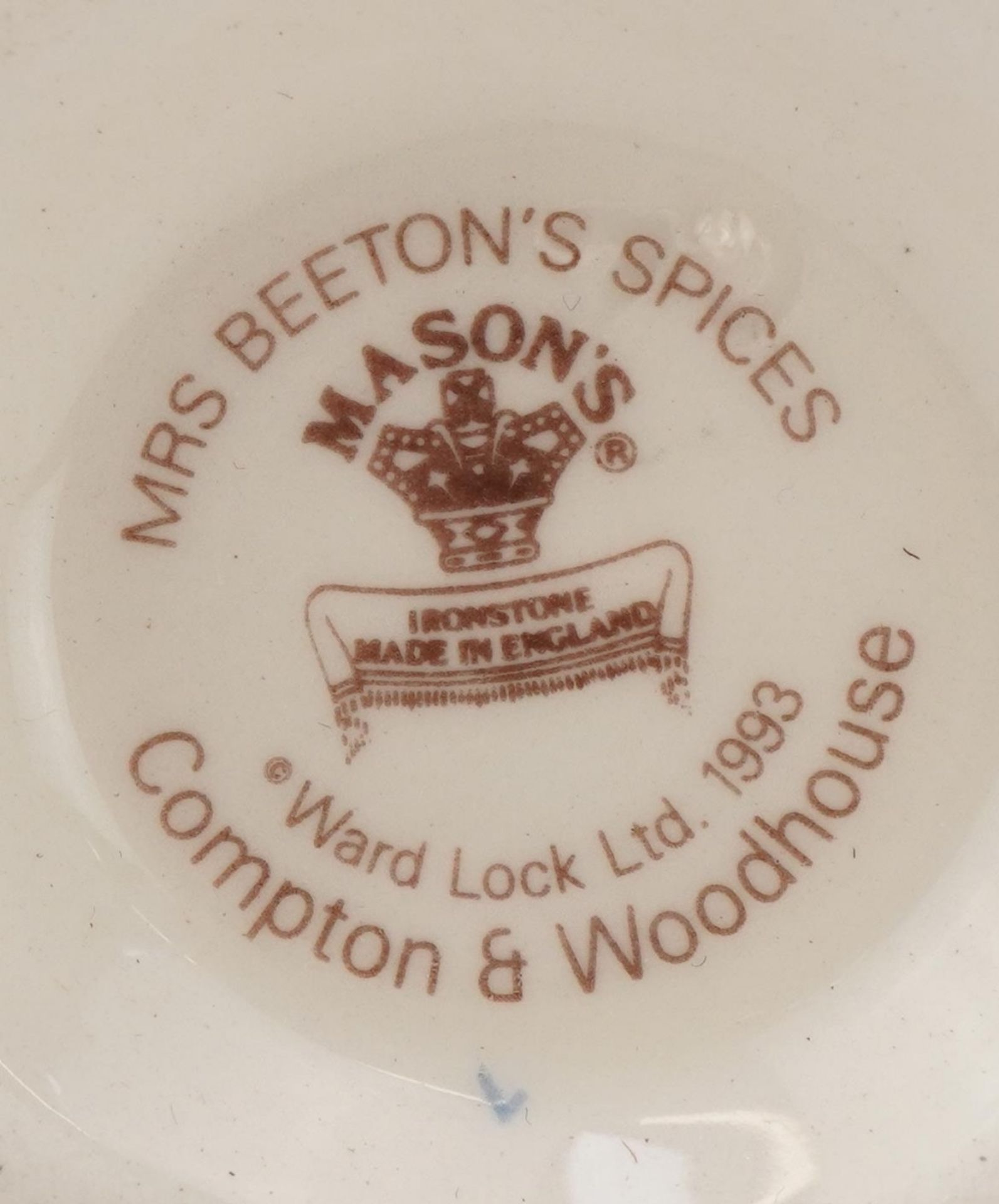 Set of sixteen Mason's Ironstone Mrs Beeton's Spices spice jars and covers by Compton & Woodhouse, - Image 4 of 4