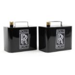 Pair of Rolls Royce motoring interest advertising oil cans, each 19cm high : For further information