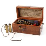 19th century mahogany cased Magneto-Electric Machine for Nervous and Other Diseases, 26.5cm wide :
