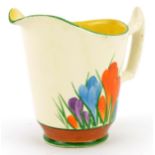 Clarice Cliff, Art Deco Bizarre jug hand painted in the Crocus pattern, 10.5cm high : For further