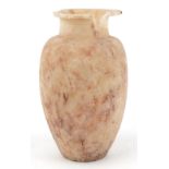 Large Egyptian style alabaster vase, 31cm high : For further information on this lot please visit