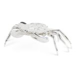 Novelty silver plated trinket box in the form of a crab, 11.5cm wide : For further information on