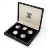 United Kingdom one pound silver proof piedfort collection by The Royal Mint with certificate and