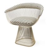 Warren Platner for Knoll, vintage Knoll Platner side chair with geometric upholstered back and seat,