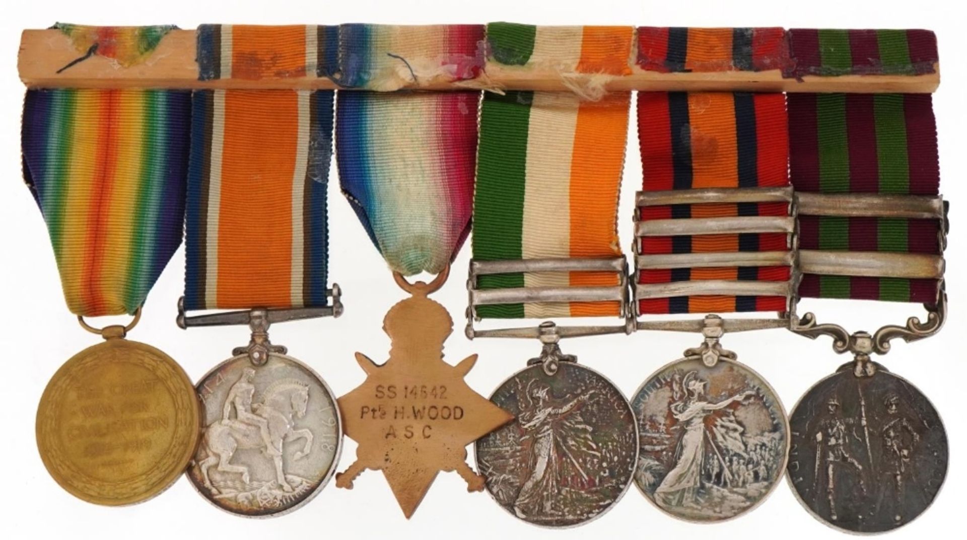 Victorian and later British military six medal group comprising India 1895 medal awarded to - Bild 3 aus 8