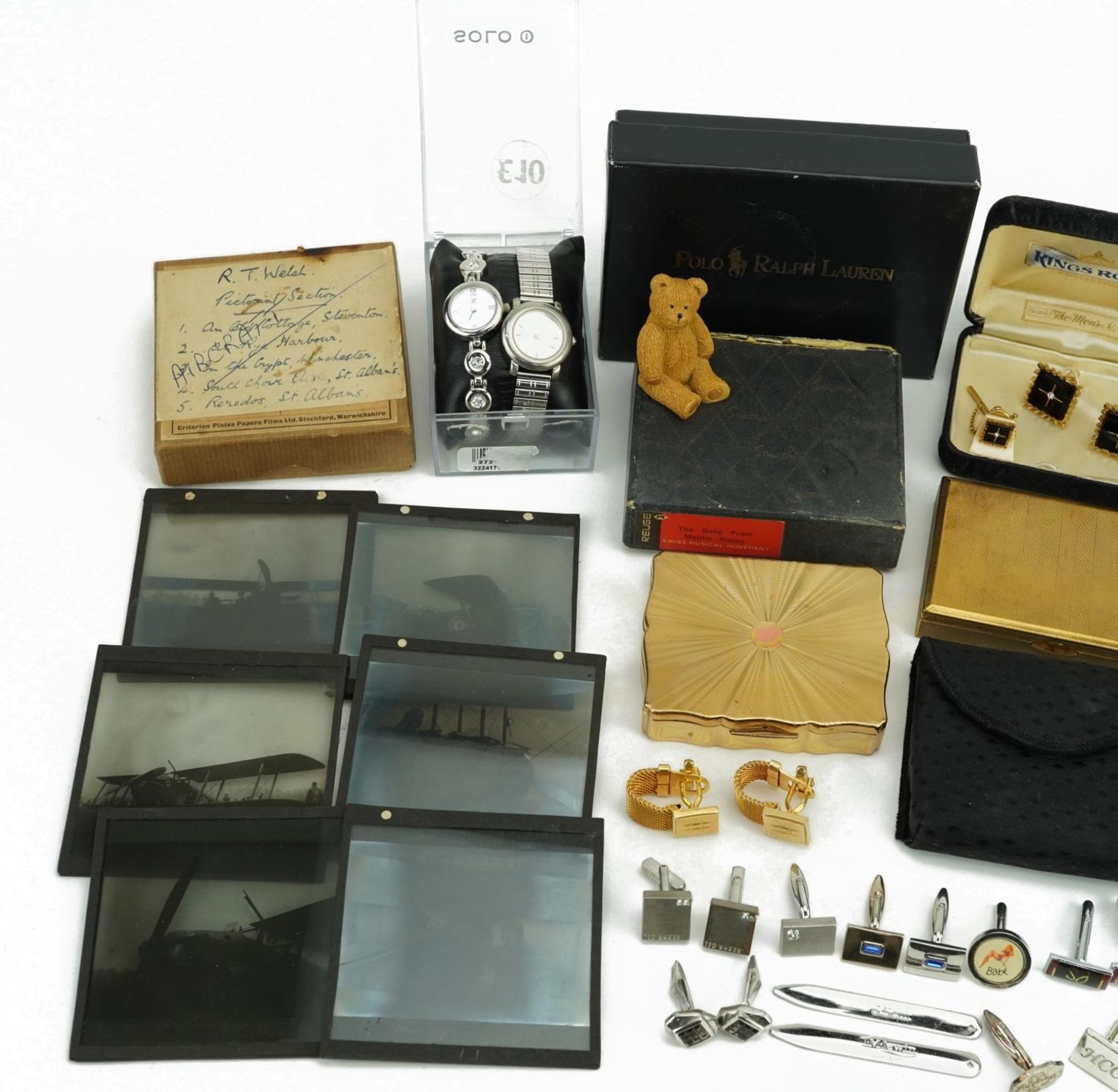 Sundry items including pens, wristwatches, cufflinks and Reuge Stratton compact : For further - Image 2 of 7