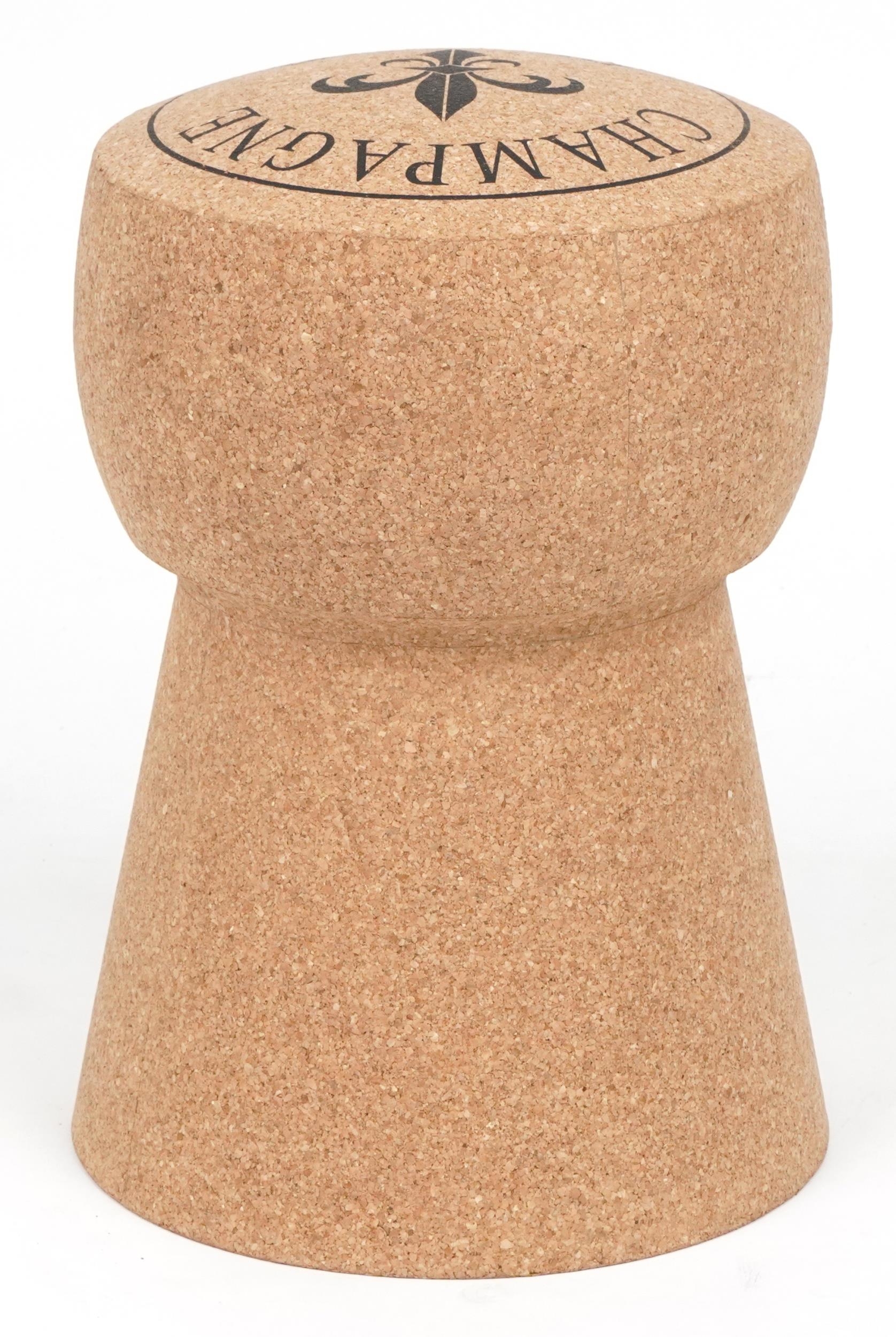 Large novelty Champagne cork design stool, 48cm high : For further information on this lot please - Image 3 of 3