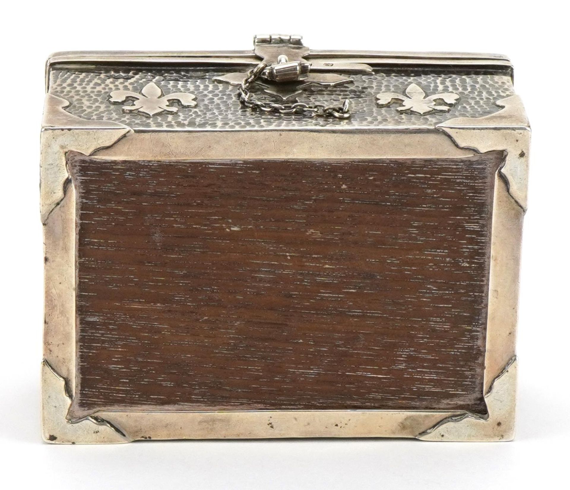 John William Barrett, Arts & Crafts silver casket with hinged lid, Birmingham 1903, 4.5cm H x 8. - Image 5 of 5