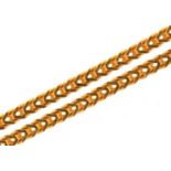 Turkish unmarked gold multi link necklace, tests as 22ct gold, 44.5cm in length, 4.9g : For