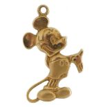 14k gold Mickey Mouse pendant engraved Walt Disney Productions, 2.3cm high, 1.9g : For further