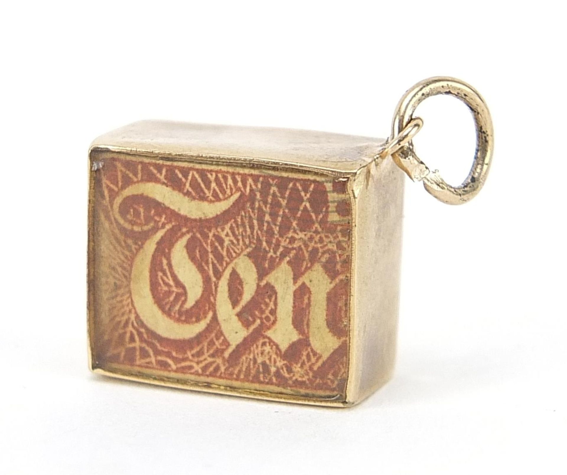 9ct gold emergency ten shilling note charm, 1.3cm wide, 2.2g : For further information on this lot
