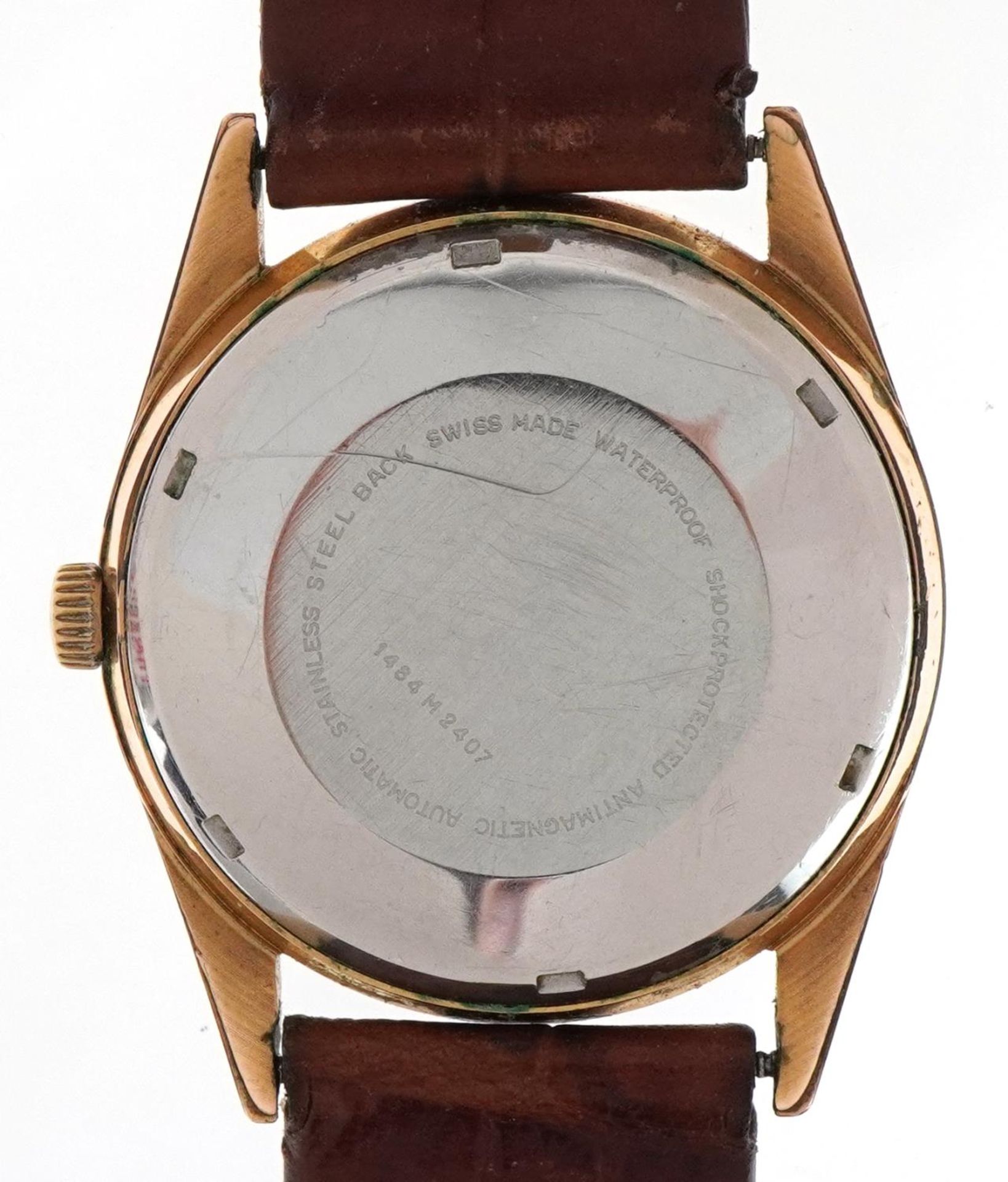 Nivada, vintage gentlemen's Nivada Antarctic automatic wristwatch with day/date aperture, the case - Image 3 of 4