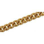 9ct gold curb link chain with 9ct gold jewellery clasp, 19cm in length, total 8.4g : For further