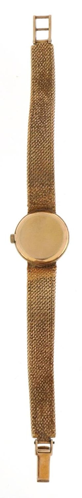 Omega, ladies 9ct gold wristwatch with 9ct gold strap, the case 20mm in diameter, total 23.4g : - Bild 3 aus 5