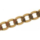 9ct gold curb link bracelet, 21cm in length, 11.1g : For further information on this lot please
