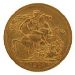 George V 1913 gold sovereign - this lot is sold without buyer’s premium : For further information on