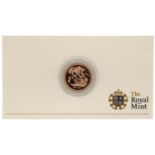 Elizabeth II 2010 gold half sovereign with case and sleeve - this lot is sold without buyer’s