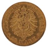 German States Friedrich III 1888 ten mark gold coin - this lot is sold without buyer’s premium : For