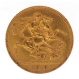 George V 1913 gold sovereign - this lot is sold without buyer’s premium : For further information on