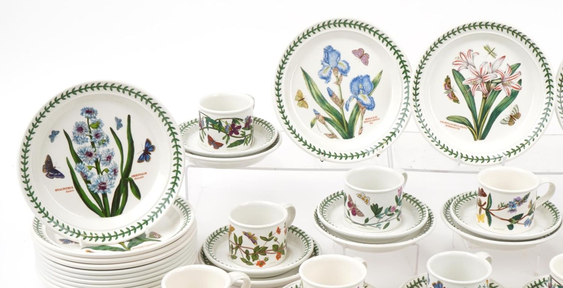 Large collection of Portmeirion Botanic Garden plates, cups with saucers and ramekins, the largest - Image 3 of 12