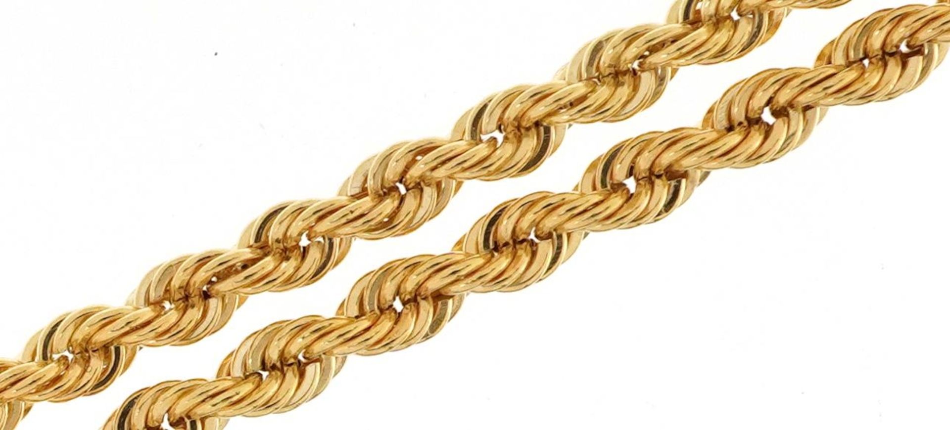 9ct gold rope twist necklace, 50.5cm in length, 2.2g