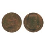 Two Russian bronze medallions