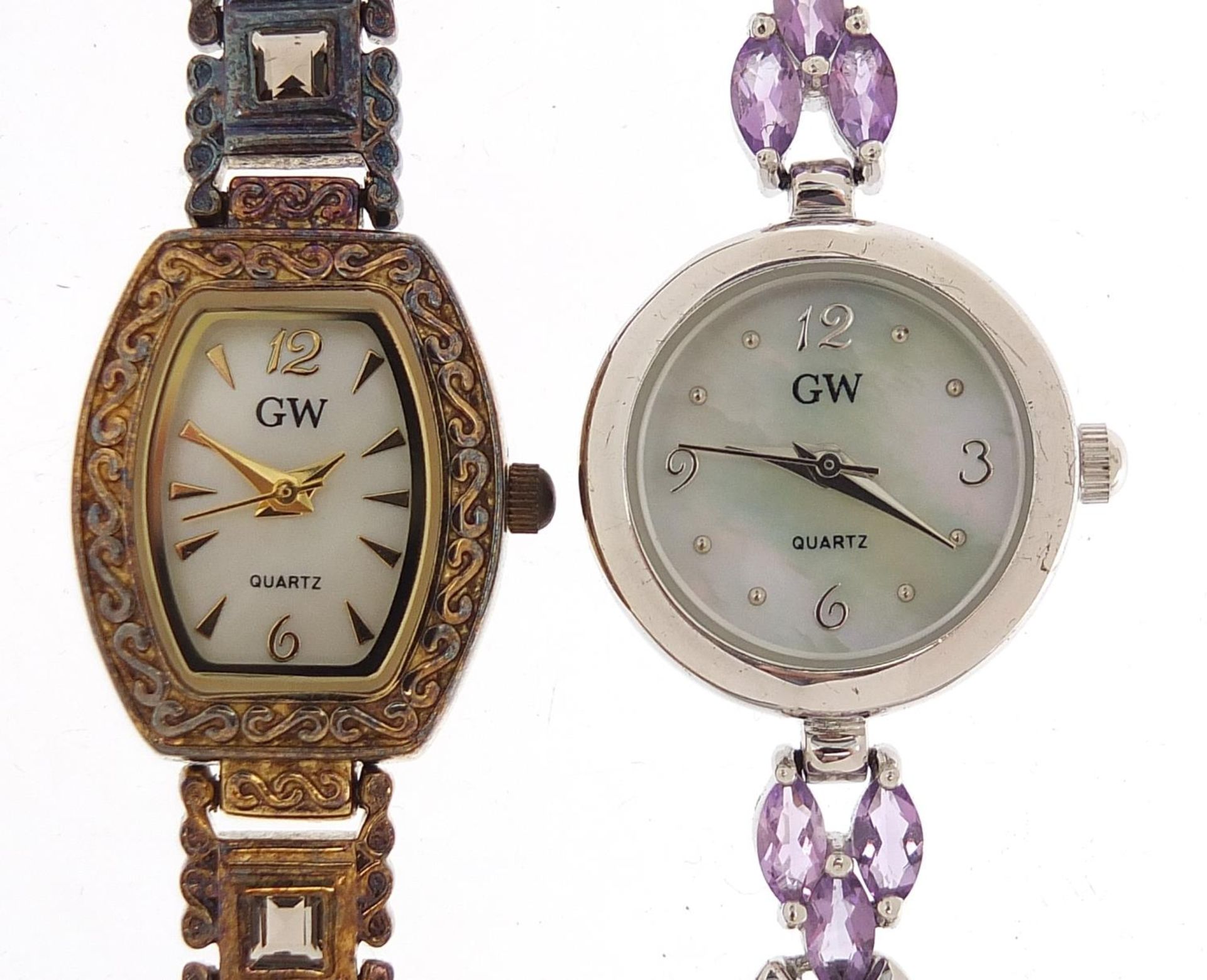 Two ladies silver wristwatches with certificates and boxes, 65.0g