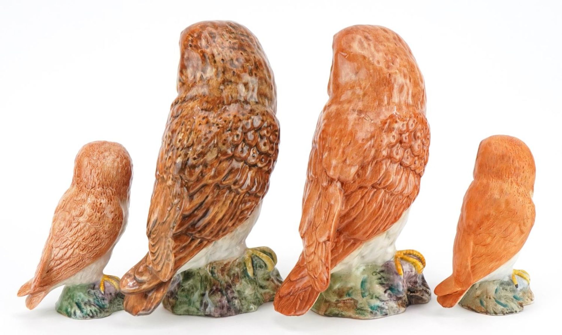 Four Beswick barn owls, one with matt glaze, the largest 18.5cm high - Image 4 of 8