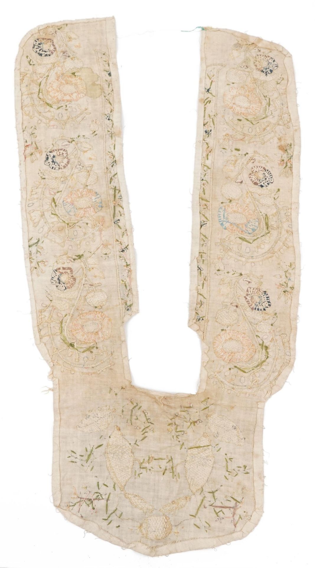 18th century Turkish Ottoman embroidered collar, 90cm in length - Image 3 of 4