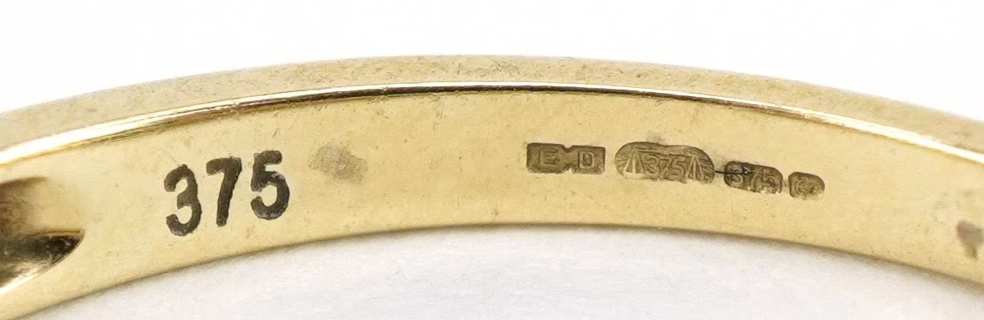 9ct gold diamond half eternity ring, the band stamped 0.25 carat, size N, 1.6g - Bild 4 aus 5