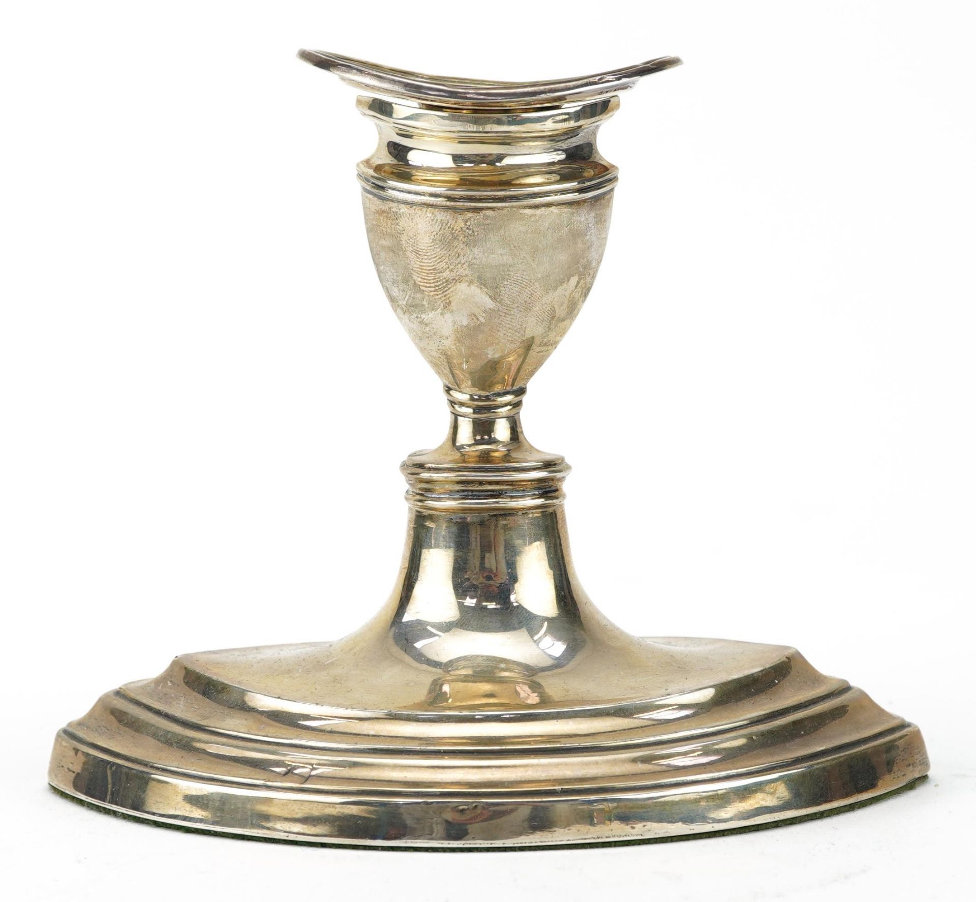 Williams Ltd, Edwardian silver candlestick, Birmingham 1909, 14cm wide, 421.0g - Image 2 of 8